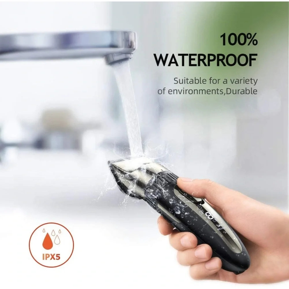 Electirc Waterproof Hair Trimmer Clippers Beard Trimmer Rechargable Kit